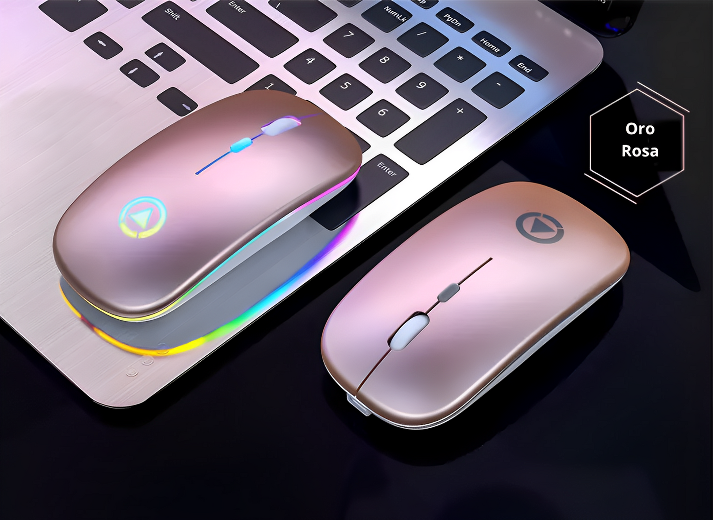 Ratón Inalámbrico Recargable USB RGB