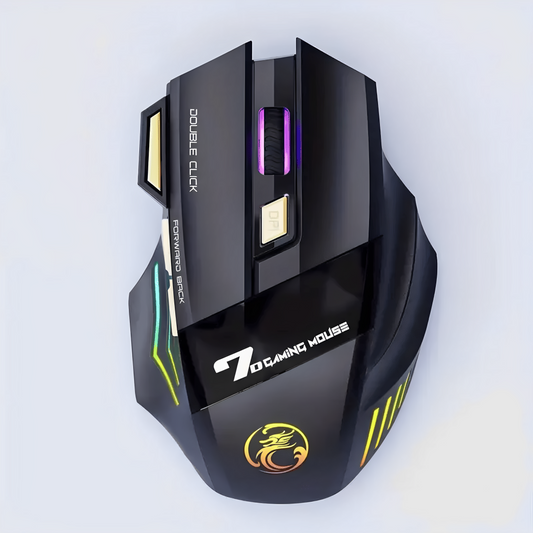 Ratón Inalámbrico Recargable RGB para Gaming Ergonómico