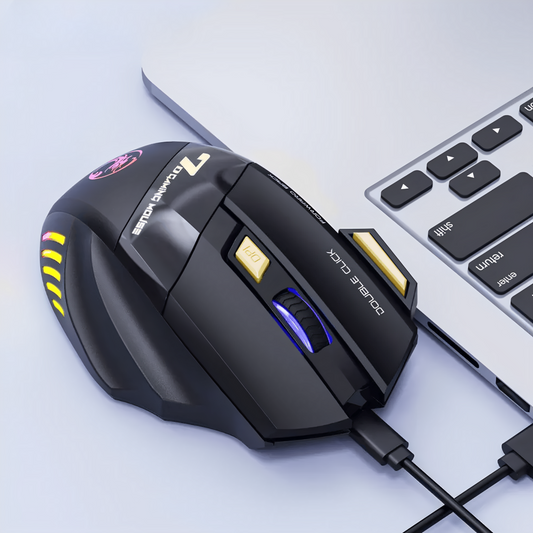 Ratón Inalámbrico Recargable RGB para Gaming Ergonómico